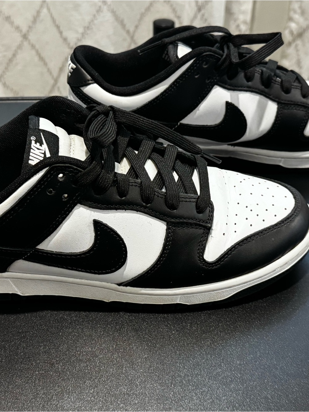 Nike Black and White Low Dunks Sneakers